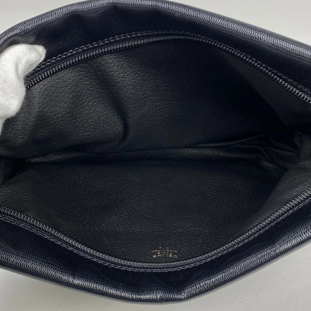 Celine Circle Logo Clutch Bag Shoulder Leather Black - Picture 6 of 6